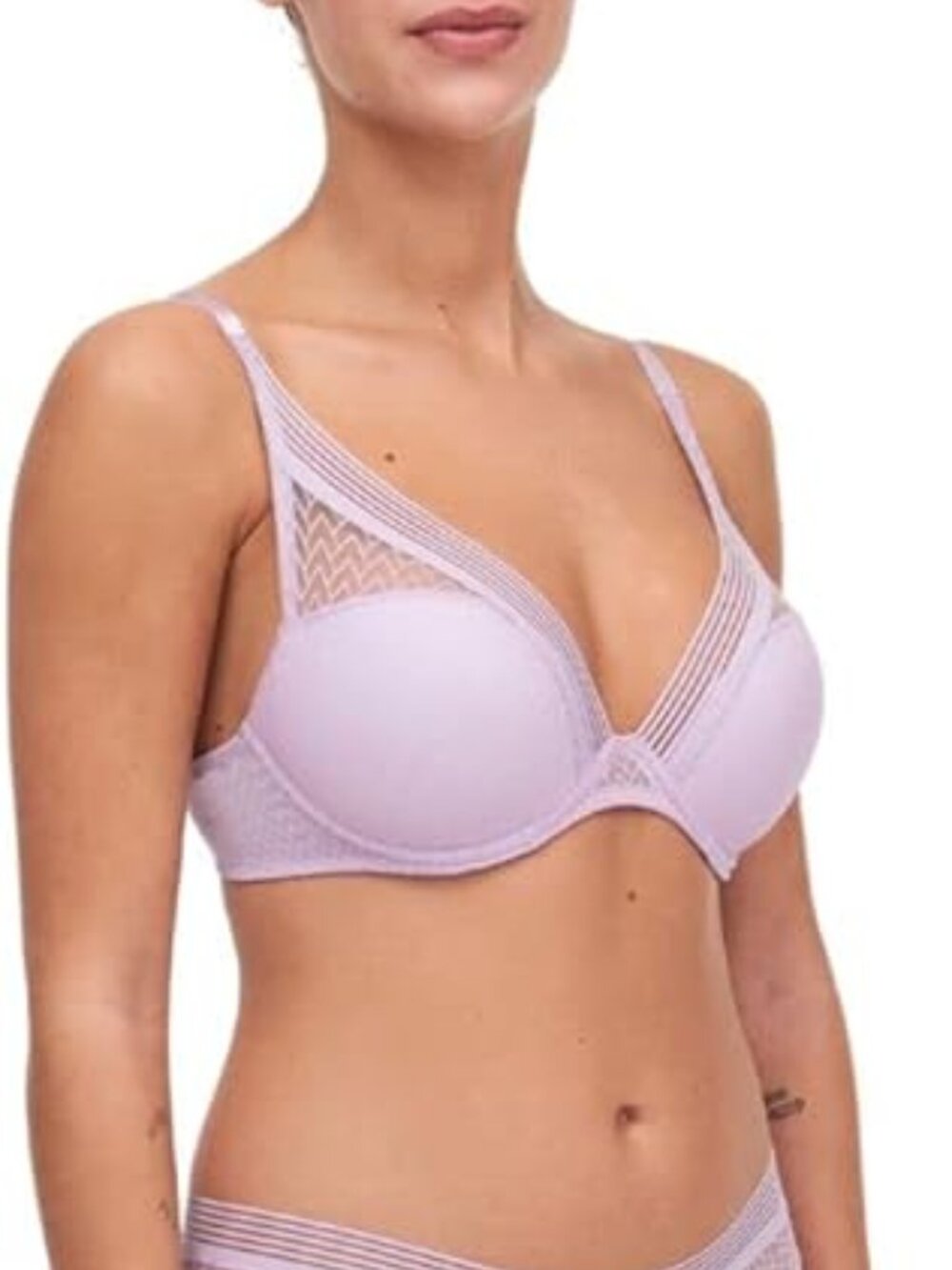 NWT Chantelle Passionata Manhattan Plunge T-Shirt Bra in Lavender Frost, 36C